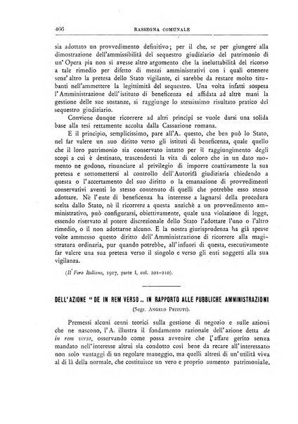 Rassegna comunale studi, legislazione, giurisprudenza, cronache con speciale riguardo ai poteri doi polizia ed ai servizi pubblici