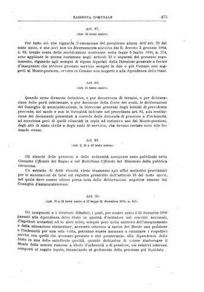 Rassegna comunale studi, legislazione, giurisprudenza, cronache con speciale riguardo ai poteri doi polizia ed ai servizi pubblici