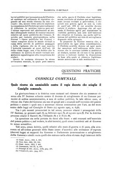 Rassegna comunale studi, legislazione, giurisprudenza, cronache con speciale riguardo ai poteri doi polizia ed ai servizi pubblici