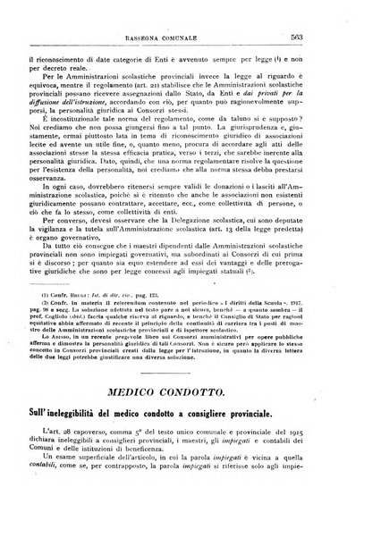 Rassegna comunale studi, legislazione, giurisprudenza, cronache con speciale riguardo ai poteri doi polizia ed ai servizi pubblici