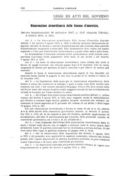 Rassegna comunale studi, legislazione, giurisprudenza, cronache con speciale riguardo ai poteri doi polizia ed ai servizi pubblici