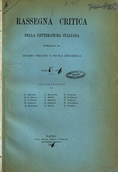 Rassegna critica della letteratura italiana