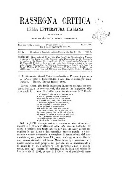 Rassegna critica della letteratura italiana