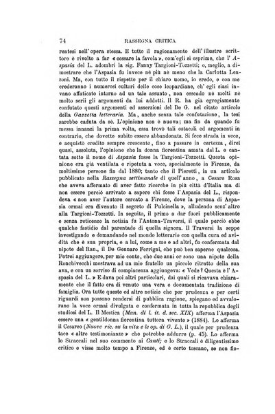 Rassegna critica della letteratura italiana