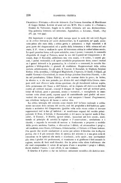 Rassegna critica della letteratura italiana