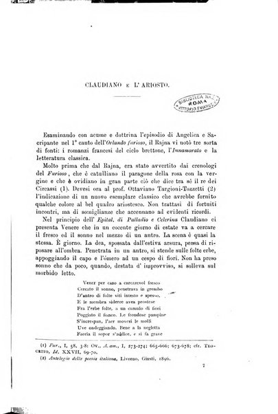 Rassegna critica della letteratura italiana