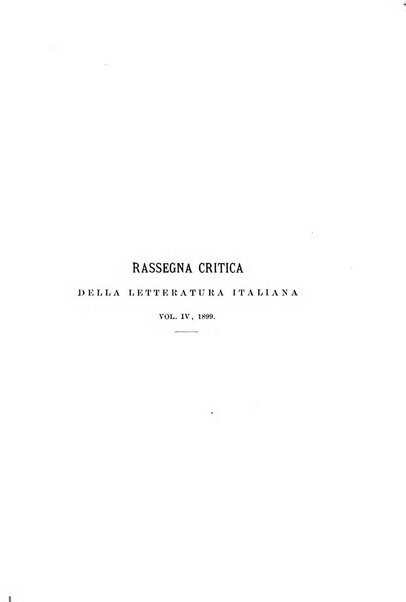 Rassegna critica della letteratura italiana