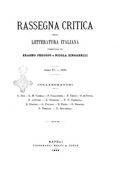 Rassegna critica della letteratura italiana