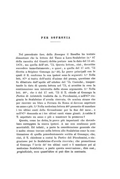 Rassegna critica della letteratura italiana