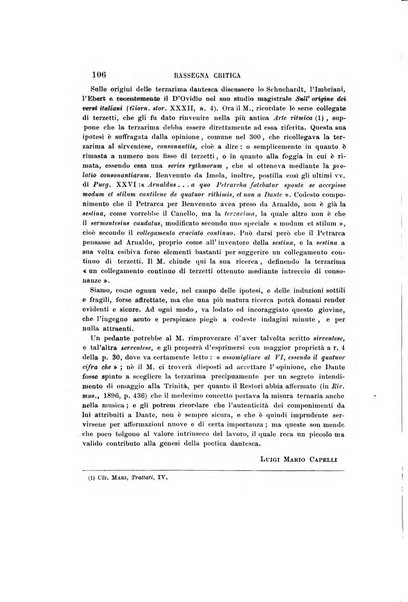 Rassegna critica della letteratura italiana