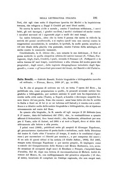 Rassegna critica della letteratura italiana