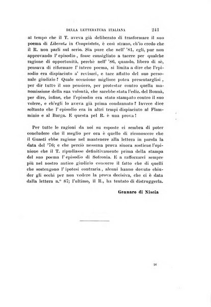 Rassegna critica della letteratura italiana