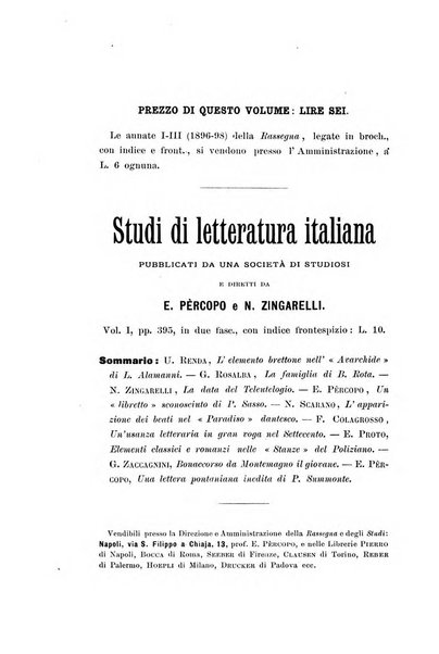 Rassegna critica della letteratura italiana