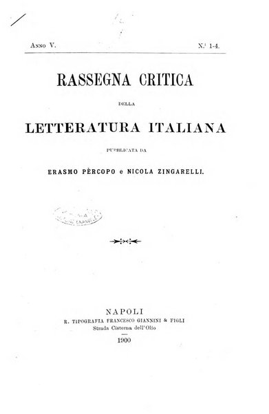 Rassegna critica della letteratura italiana