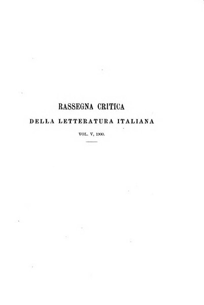 Rassegna critica della letteratura italiana