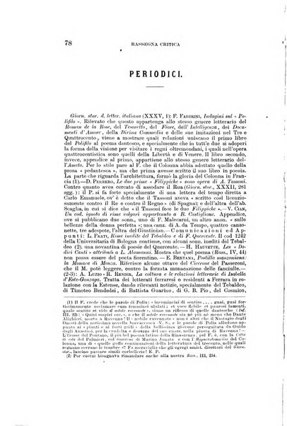 Rassegna critica della letteratura italiana