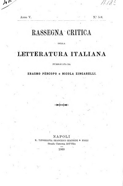 Rassegna critica della letteratura italiana