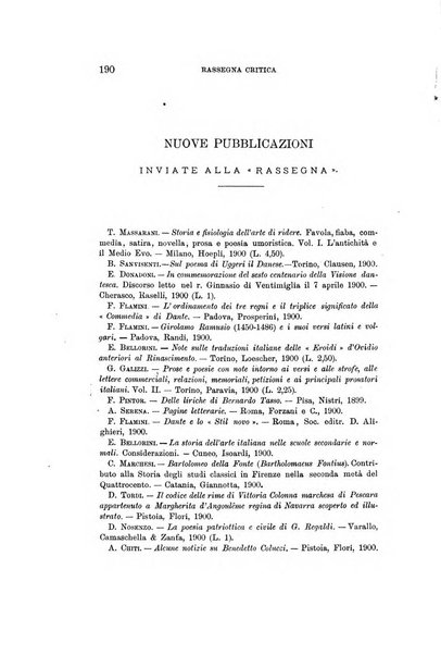 Rassegna critica della letteratura italiana