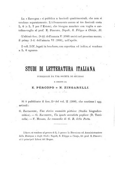 Rassegna critica della letteratura italiana