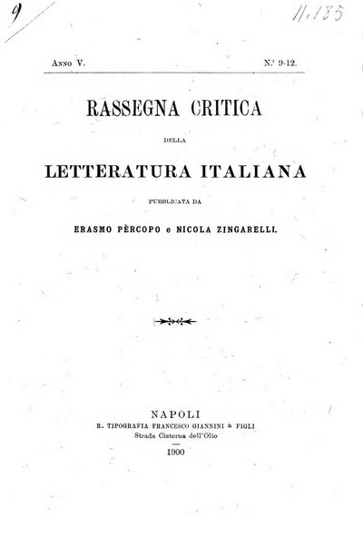 Rassegna critica della letteratura italiana