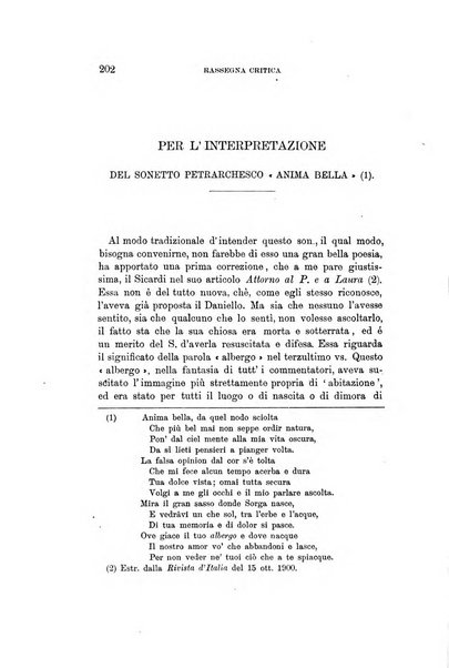 Rassegna critica della letteratura italiana