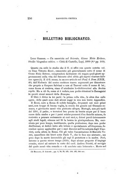 Rassegna critica della letteratura italiana