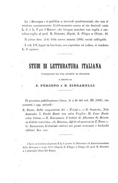 Rassegna critica della letteratura italiana