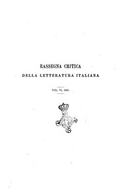 Rassegna critica della letteratura italiana