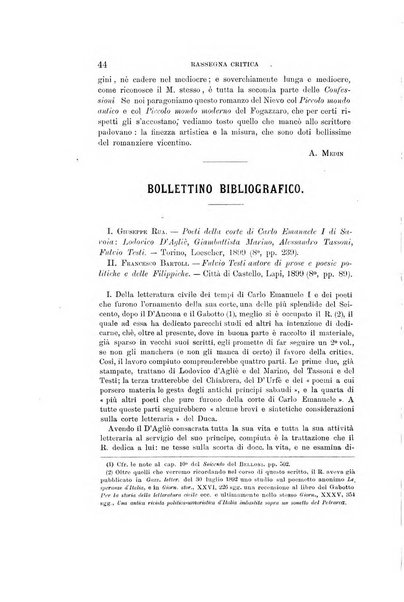 Rassegna critica della letteratura italiana