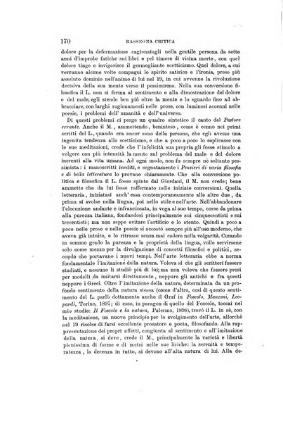 Rassegna critica della letteratura italiana