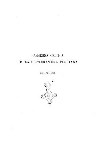 Rassegna critica della letteratura italiana