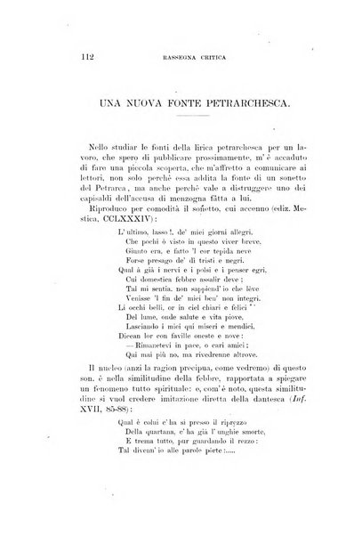 Rassegna critica della letteratura italiana