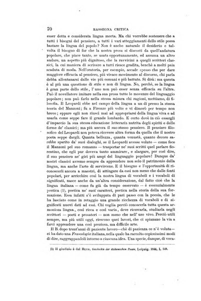 Rassegna critica della letteratura italiana