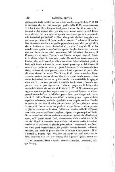 Rassegna critica della letteratura italiana