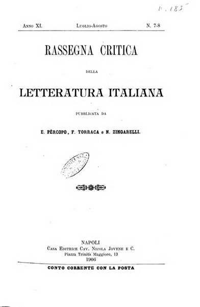 Rassegna critica della letteratura italiana