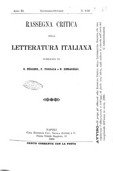 Rassegna critica della letteratura italiana