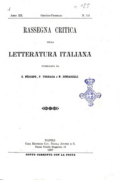 Rassegna critica della letteratura italiana