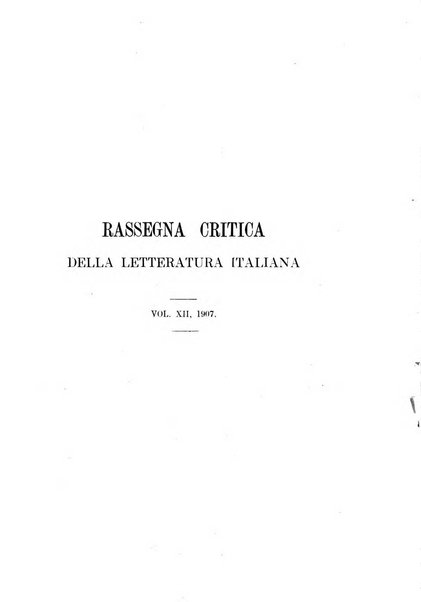 Rassegna critica della letteratura italiana