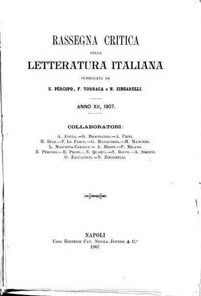 Rassegna critica della letteratura italiana