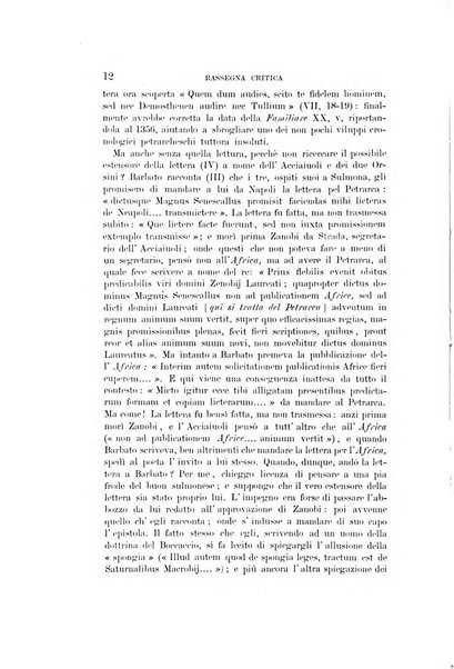 Rassegna critica della letteratura italiana