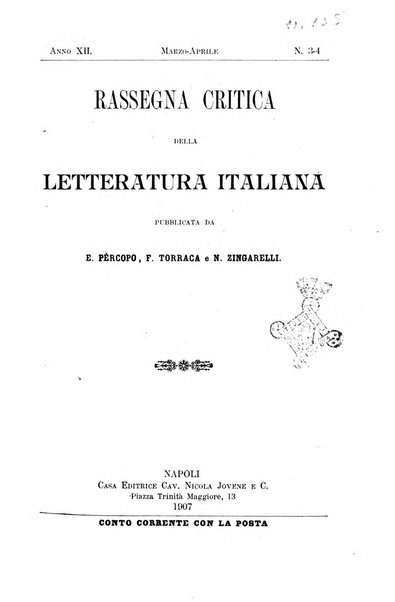 Rassegna critica della letteratura italiana