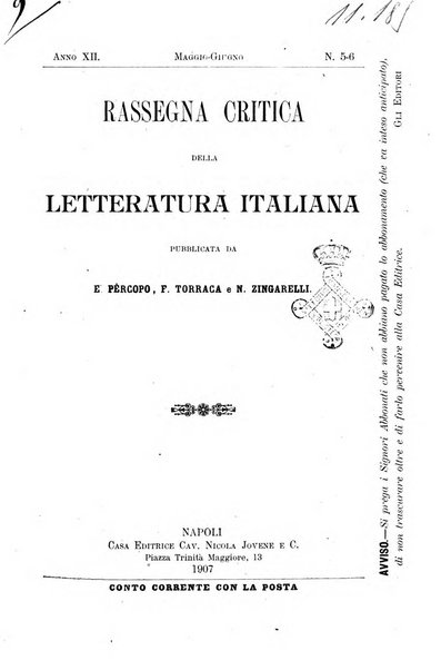 Rassegna critica della letteratura italiana