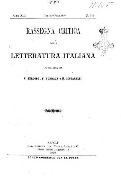 Rassegna critica della letteratura italiana