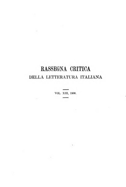 Rassegna critica della letteratura italiana