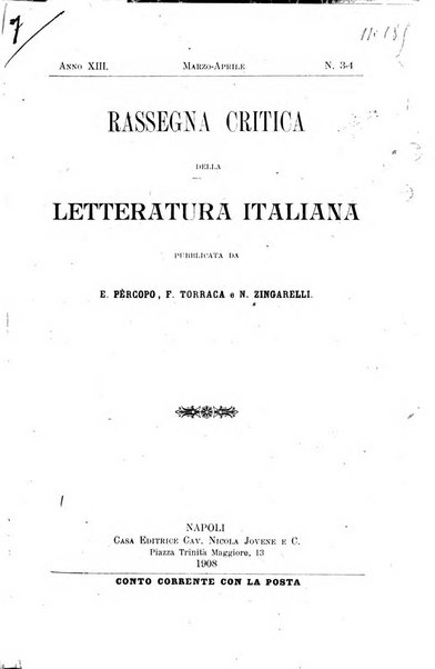 Rassegna critica della letteratura italiana