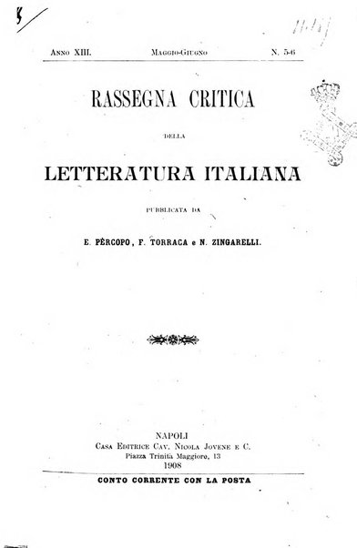 Rassegna critica della letteratura italiana