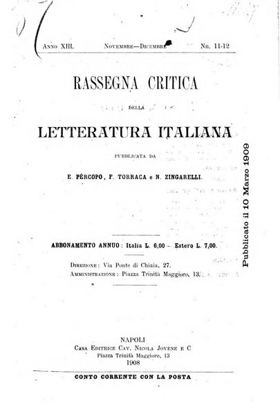 Rassegna critica della letteratura italiana