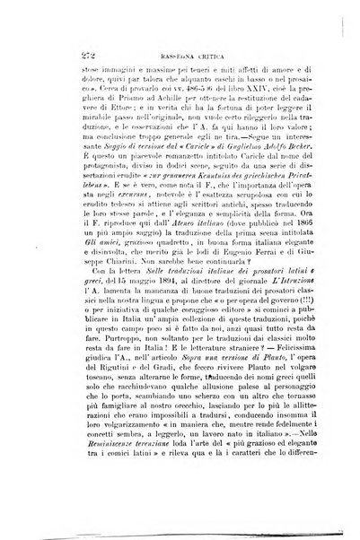 Rassegna critica della letteratura italiana