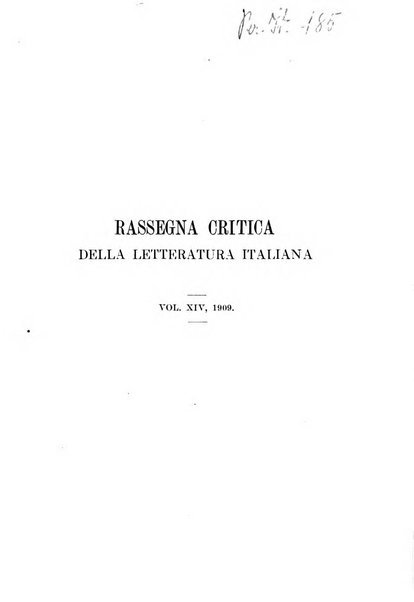 Rassegna critica della letteratura italiana