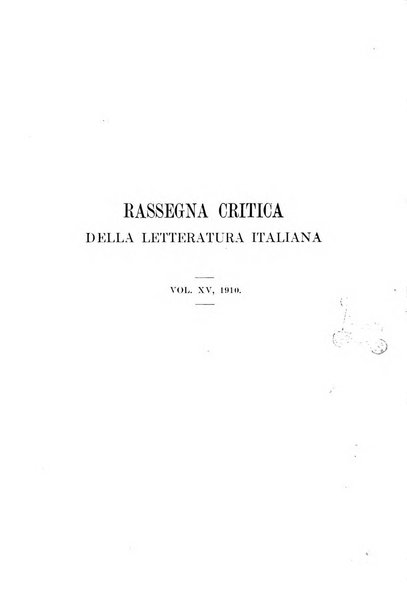 Rassegna critica della letteratura italiana